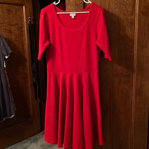 Lularoe Red textured Nicole Dress Size 2XL